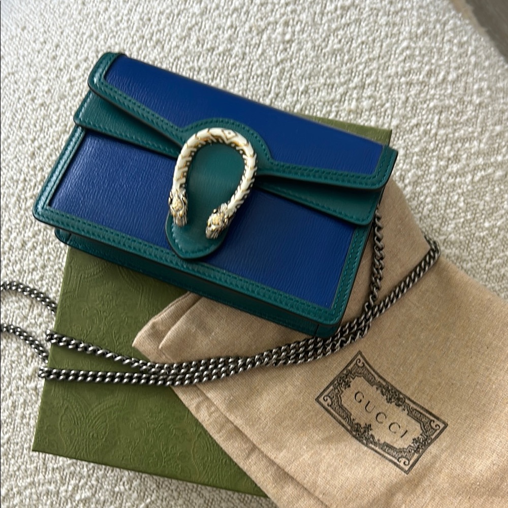Gucci Blue and Green Dionysus Crossbody